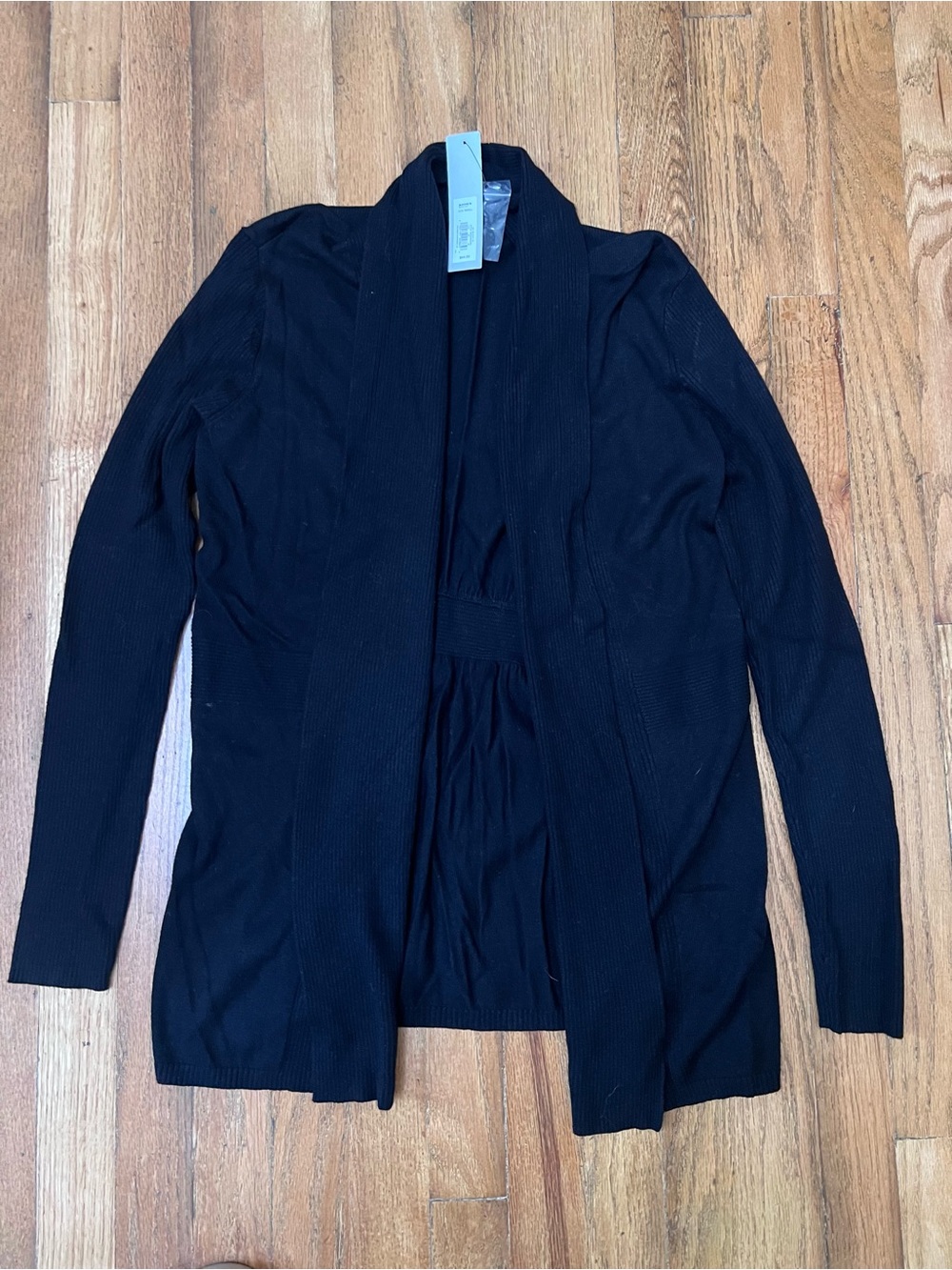 Kohl's Black Open-Front Ribbed Cardigan